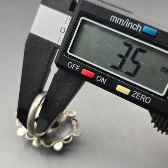 925 Sterling Silver Plt Dichroic Glass Ring Size 8.5 Blue Bezel Setting - Picture 7 of 13